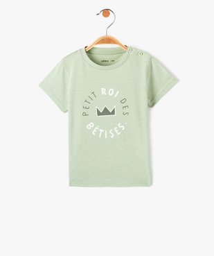 Tee-shirt bébé garçon à manches courtes et message humoristique vue1 - GEMO(BEBE DEBT) - GEMO