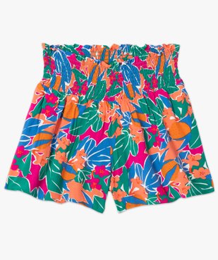 Short femme imprimé avec taille smockée vue4 - GEMO(FEMME PAP) - GEMO