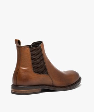 Boots homme style Chelsea dessus cuir uni - Taneo vue5 - TANEO - GEMO