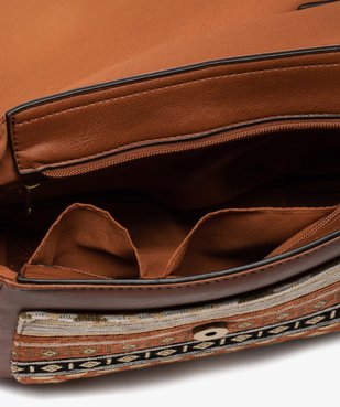 Sac femme forme arrondie avec devant tissé vue3 - GEMO (ACCESS) - GEMO