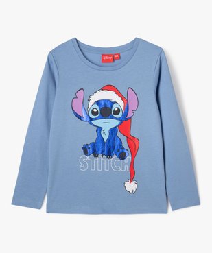 Tee-shirt manches longues avec motif Stitch fille - Disney vue1 - LILO & STITCH - GEMO