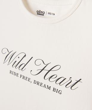 Tee-shirt manches courtes imprimé fille vue2 - GEMO 4G FILLE - GEMO