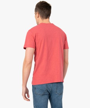 Tee-shirt homme col tunisien à manches courtes au coloris unique vue3 - GEMO (HOMME) - GEMO