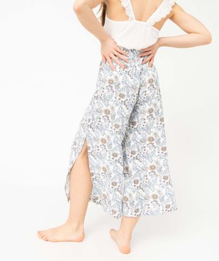 Bas de pyjama femme fluide à motif fleuri vue3 - GEMO(HOMWR FEM) - GEMO