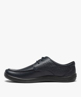 Chaussures bateau homme confort dessus cuir uni vue3 - GEMO (CONFORT) - GEMO