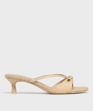 Sandales mules aspect raphia à petit talon femme - Follow Me vue1 - FOLLOW ME - GEMO