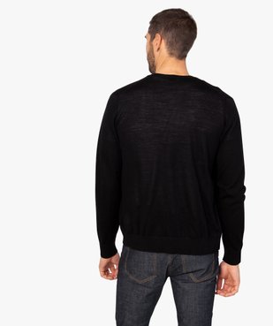 Gilet homme en laine fine Mérinos vue3 - GEMO (HOMME) - GEMO