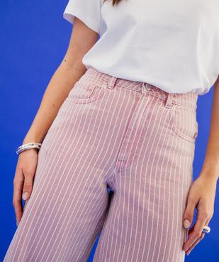 Pantalon barrel à rayures femme vue3 - GEMO 4G FEMME - GEMO