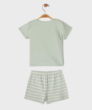 Pyjashort en coton à col tunisien et short rayé bébé garçon vue5 - GEMO 4G BEBE - GEMO
