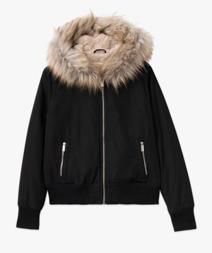 Blouson doublé peluche avec capuche femme vue4 - GEMO(FEMME PAP) - GEMO