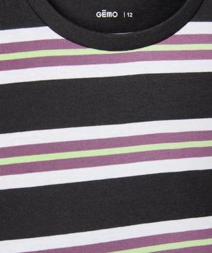 Tee-shirt rayé style skater garçon vue4 - GEMO (JUNIOR) - GEMO