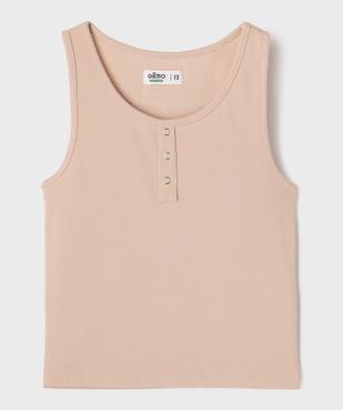 Débardeur en maille côtelée extensible fille  vue1 - GEMO 4G FILLE - GEMO