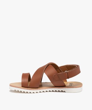 Sandales fille à brides unies et semelle crantée vue3 - GEMO (ENFANT) - GEMO