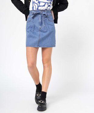 Jupe femme en denim avec pinces vue2 - GEMO(FEMME PAP) - GEMO