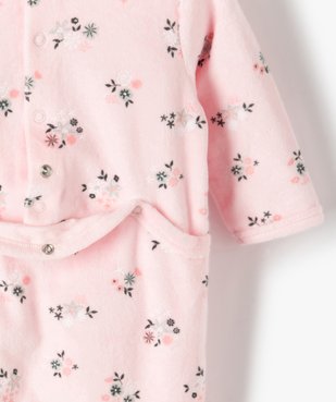 Pyjama bébé fille en velours à motifs fleuris vue4 - GEMO(BB COUCHE) - GEMO