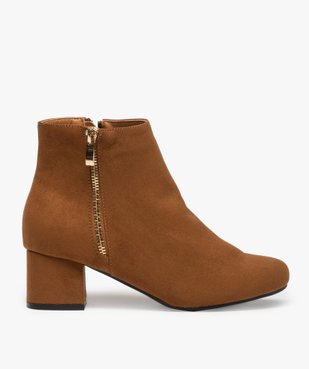 Boots femme à petit talon avec zip décoratif sur le côté vue1 - GEMO(URBAIN) - GEMO