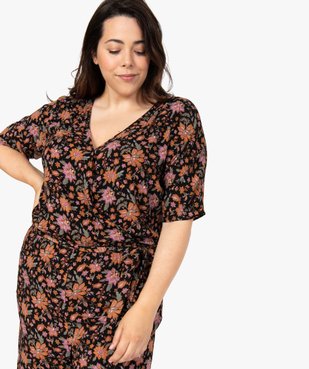 Combinaison pantalon femme grande taille à motifs fleuris et haut cache-cœur vue6 - GEMO (G TAILLE) - GEMO