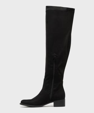 Bottes cavalières en suédine à tige chaussette femme vue3 - VALENTINA BALDA - GEMO