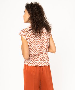 Tee-shirt à manches courtes forme cache-coeur femme vue3 - GEMO(FEMME PAP) - GEMO