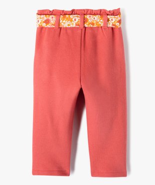 Pantalon carotte en molleton avec ceinture fleurie bébé fille - LuluCastagnette vue3 - LULUCASTAGNETTE - GEMO