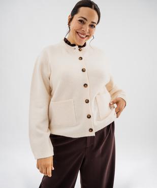 Gilet avec col chemise froncé femme grande taille vue2 - GEMO (G TAILLE) - GEMO