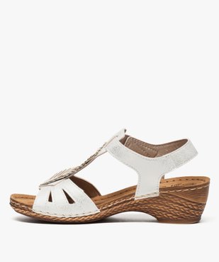 Sandales femme pailletées à bride scratch vue3 - GEMO (CONFORT) - GEMO