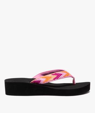 Tongs femme compensées à brides tissées vue1 - GEMO (PLAGE) - GEMO
