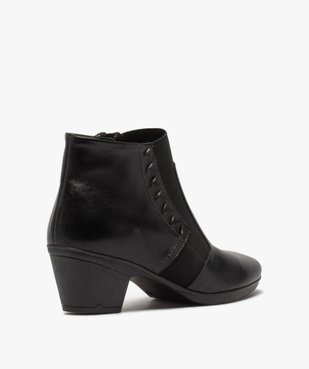 Boots femme confort à talon dessus cuir vue4 - GEMO (CONFORT) - GEMO