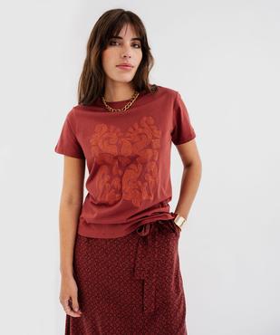 Tee-shirt manches courtes avec motif scintillant femme vue1 - GEMO(FEMME PAP) - GEMO