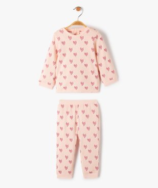Pyjama bébé en jersey imprimé cœurs vue1 - GEMO(BB COUCHE) - GEMO