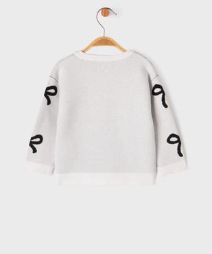 Pull à motifs noeud en viscose bébé fille vue3 - GEMO(BEBE DEBT) - GEMO