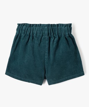 Short en velours côtelé avec ceinture élastique fille vue4 - GEMO (ENFANT) - GEMO