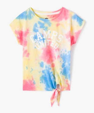 Tee-shirt fille loose et tie-and-dye avec nœud dans le bas - Camps United vue1 - CAMPS UNITED - GEMO