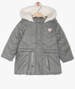 Parka bébé fille à doublure peluche et détails pailletés vue1 - Nikesneakers(BEBE DEBT) - Nikesneakers