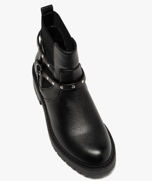 Boots femme unis à semelle crantée et bride à clous vue5 - GEMO (CASUAL) - GEMO