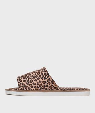 Mules ouvertes en velours à motif léopard femme vue3 - GEMO(HOMWR FEM) - GEMO