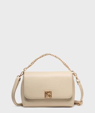 Sac à main grainé à anse en chaîne dorée femme vue3 - BESTINI - GEMO