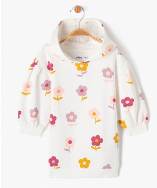 Robe sweat en maille douillette imprimée bébé fille vue1 - GEMO 4G BEBE - GEMO