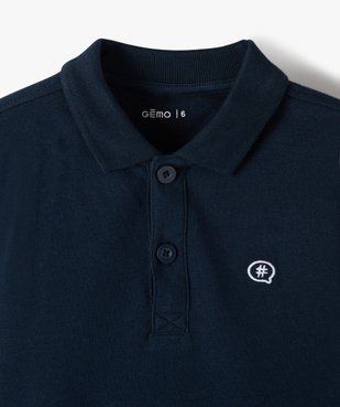 Polo à manches courtes uni garçon vue2 - GEMO (ENFANT) - GEMO