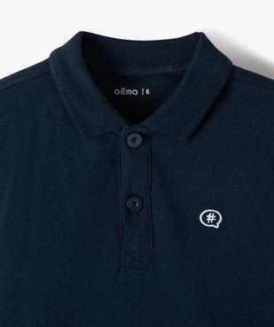 Polo à manches courtes uni garçon vue2 - GEMO (ENFANT) - GEMO