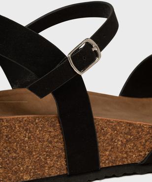 Sandales à talon compensé et larges brides croisées en suédine femme - Valentina Baldano vue6 - VALENTINA BALDA - GEMO