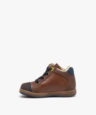 Chaussures premiers pas bébé garçon bicolores - Hobiz vue3 - HOBIZ - GEMO