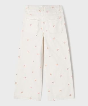 Pantalon wide leg en twill fleuri fille vue4 - GEMO (ENFANT) - GEMO