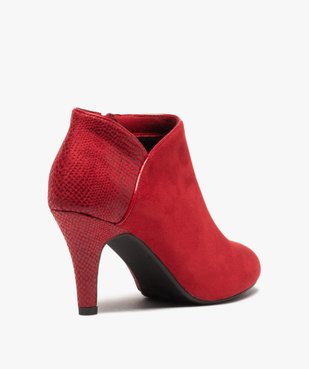 Low-boots femme dessus suédine et bordures passepoil vue4 - GEMO(URBAIN) - GEMO