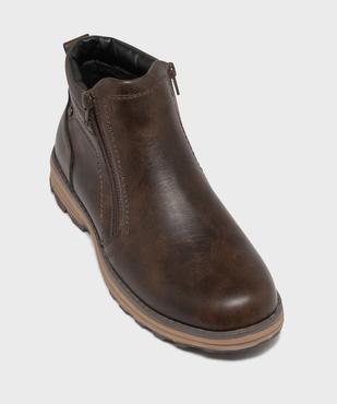 Boots homme confort unies à double zip et semelle crantée vue12 - G'FLEX - GEMO