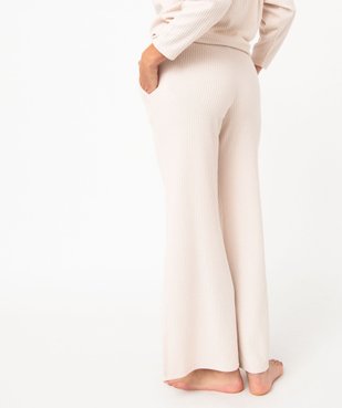 Bas de pyjama large en maille côtelée extra douce femme vue3 - GEMO 4G FEMME - GEMO