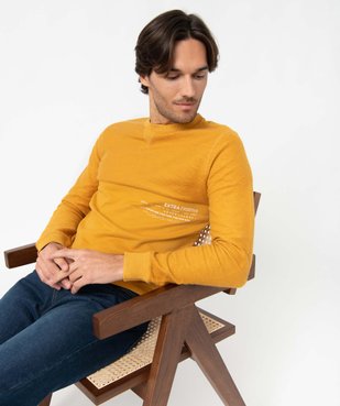 Sweat homme bi-matières avec inscription vue1 - GEMO (HOMME) - GEMO