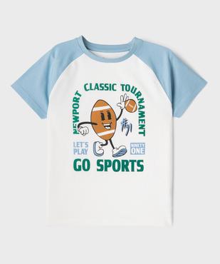 Tee-shirt manches courtes à motif sportif garçon vue1 - GEMO 4G GARCON - GEMO