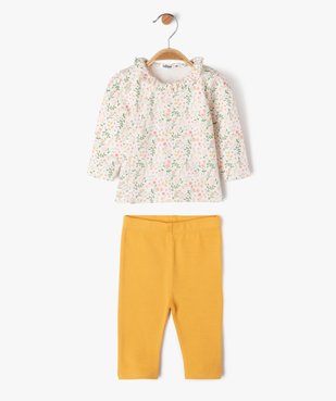 Ensemble 2 pièces en jersey tee-shirt manches longues + legging bébé vue1 - GEMO(BB COUCHE) - GEMO