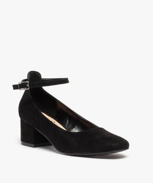 Escarpins femme à talon en suédine fermeture fine bride vue2 - GEMO(URBAIN) - GEMO